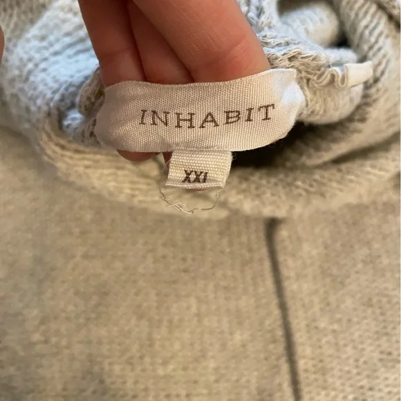 Inhabit Gray Knit Sweatshirt with hood & pockets - Size XXL - Picture 3 of 5